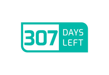 307 Days Left banner on white background, 307 Days Left to Go
