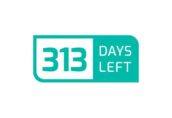 313 Days Left banner on white background, 313 Days Left to Go