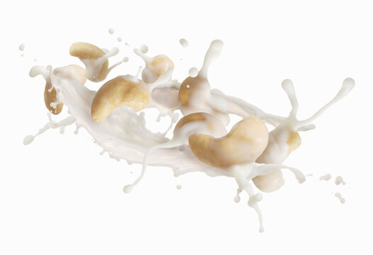 Cashews with a milk splash