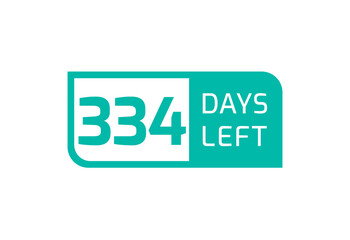 334 Days Left banner on white background, 334 Days Left to Go