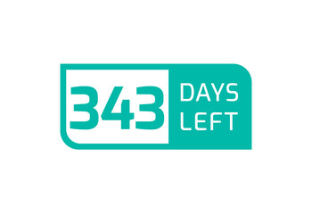 343 Days Left banner on white background, 343 Days Left to Go