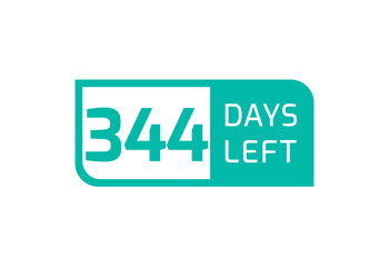 344 Days Left banner on white background, 344 Days Left to Go