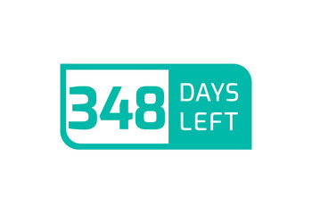 348 Days Left banner on white background, 348 Days Left to Go