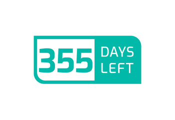 355 Days Left banner on white background, 355 Days Left to Go