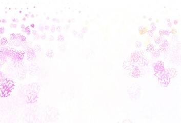 Light Pink, Yellow vector pattern with curved lines.