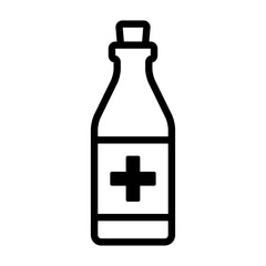Antidote bottle with cure or remedy medicine line art vector icon for apps and websites