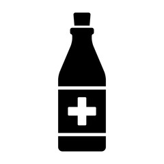 Antidote bottle with cure or remedy medicine flat vector icon for apps and websites
