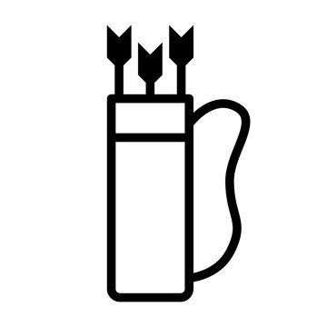 recommend clip art: Quiver arrow holder container case line art vector icon for games and websites