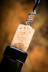 Opening a Wine Bottle with Corkscrew