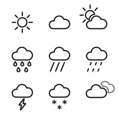 Weather line icon set