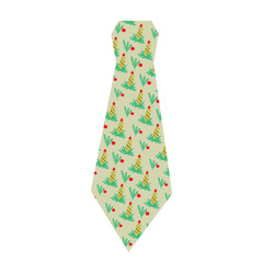 Milk gold tie with Christmas candle print.