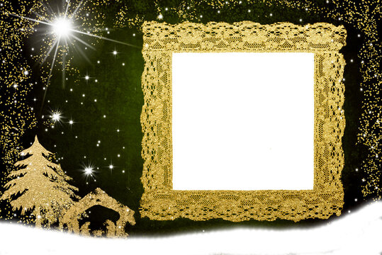 Christmas empty photo frame greetings cards.
