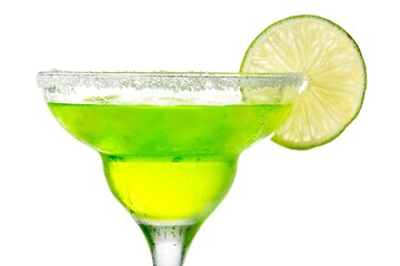 Green Cocktail with Lime Garnish