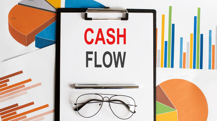 paper note with CASH FLOW on chart. Concept Image