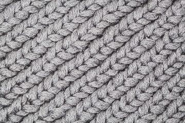 Gray knitting texture background.