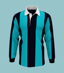 Striped rugby shirt, 3d rendering, 3d illustration