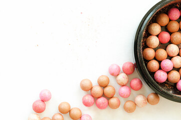 Powder balls isolated on white background. - Image