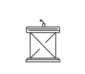 Tribune outline Icon for speakers and political leaders, executives Meetings and Discussing ideas