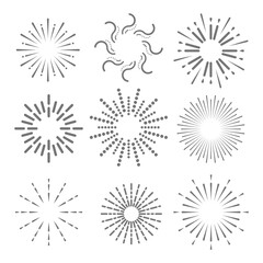 Obraz premium Set of different fireworks icons