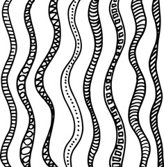 Waves of stripes with a pattern. Background of stripes that are divided into fragments.