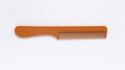 Top view of hair comb isolated on white background.