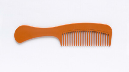 Top view of hair comb isolated on white background.