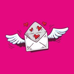 postal envelope with heart