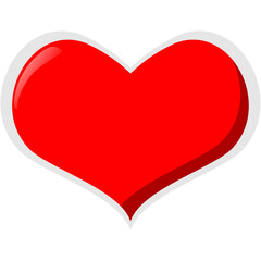 simple red heart vector nisolated in white background