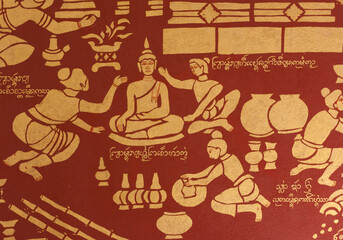 Thai murals depicting
