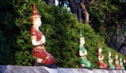 The gods statue on the wall