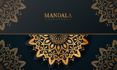 Luxury mandala background with golden color floral pattern ornament design