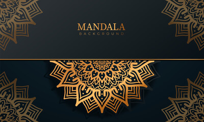 Luxury mandala background with golden color floral pattern ornament design