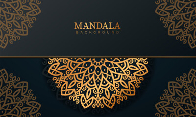 Luxury mandala background with golden color floral pattern ornament design
