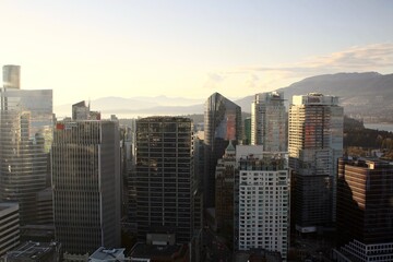 Fototapeta na wymiar Vancouver Skyline Sunset