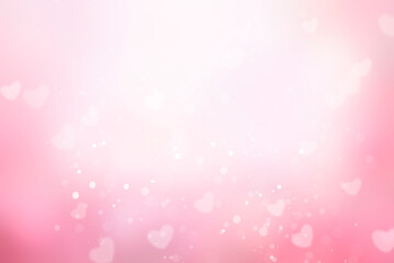 Valentine bokeh,blurred hearts backdrop.Abstract romantic background.