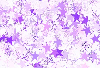 Obraz na płótnie Canvas Light Purple vector texture with beautiful stars.