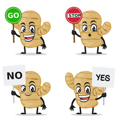 vector illustration of ginger mascot or character collection set with sign theme