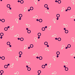 The gender symbols for man and woman seamless pattern. vector illustration. Design for Valentine's Day, textiles, paper