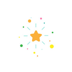 Shining star icon. Simple flat pictogram isolated on white.