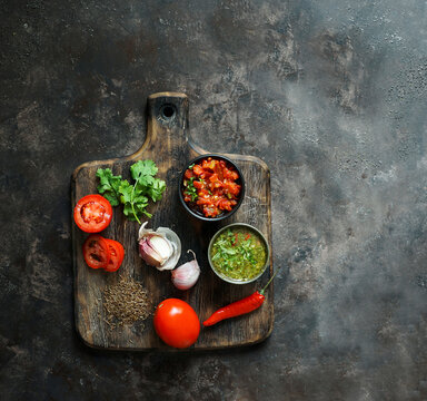 Colombian aji picante and hogao salsa