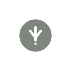 bird trail flat vector icon. White Bird footprint track in circle