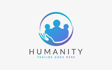 Social Care, Humanity People Logo Illustration. Flat Vector Logo Design Graphic Template.