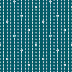 Naklejka na ściany i meble Seamless pattern with white beads or pearls on a turquoise background.