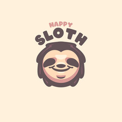 Sloth Head Cartoon logo for Your company