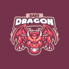 Baby Dragon Mascot logo for esport and sport team