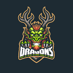 Chinese Dragon Mascot logo for esport and sport team