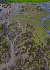 Aerial View, Escalante, Marismas de Santoña, Victoria y Joyel Natural Park,Cantabrian Sea, Cantabria, Spain, Europe