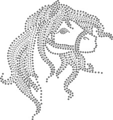 Fototapeta premium dotted horse head design mono shades. 