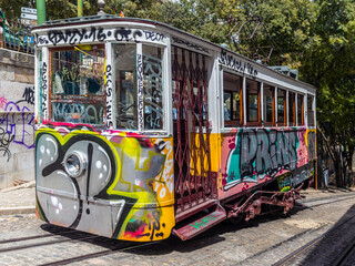 Lisbon's famous colorful tram.