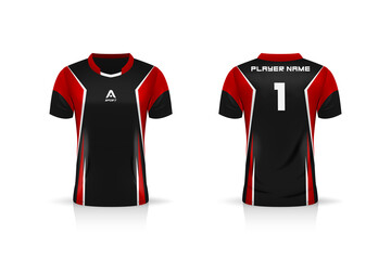 Specification Soccer Sport mockup , Esports Gaming T Shirt Jersey template. mock up uniform . Vector Illustration design